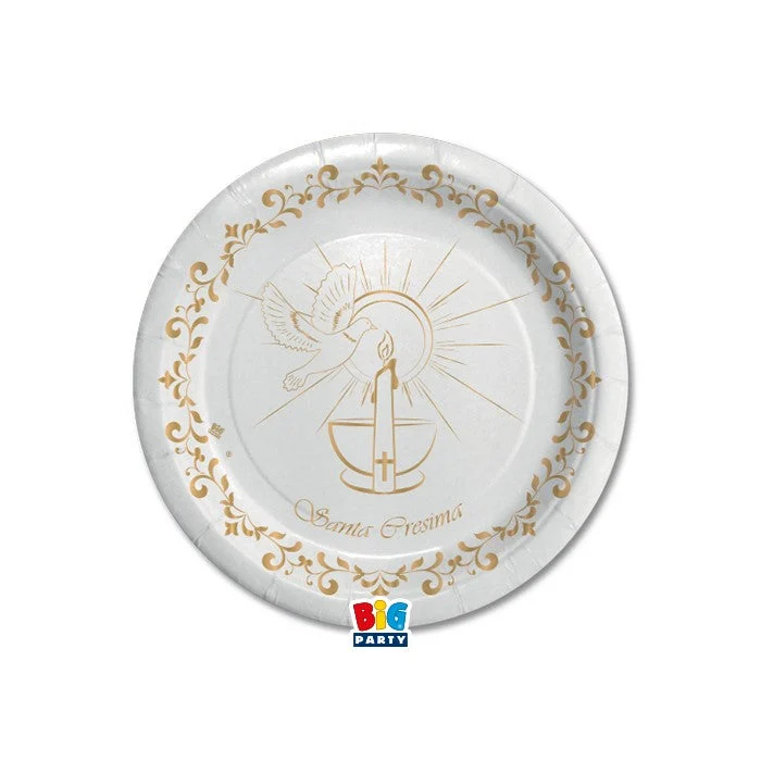 Big Party Piatti Cresima Gold D 18 Cm 8 Pz