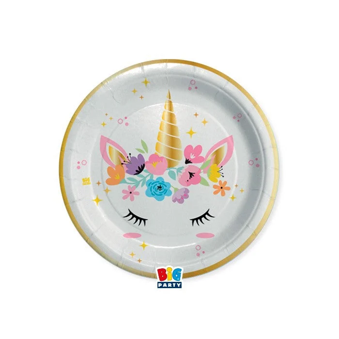 Big Party Piatti Unicorno D 18 Cm 8 Pz