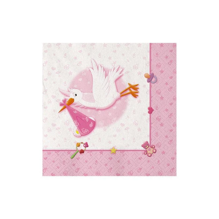 Big Party Tovaglioli Benvenuta 25 x 25 Cm Rosa 20 Pz