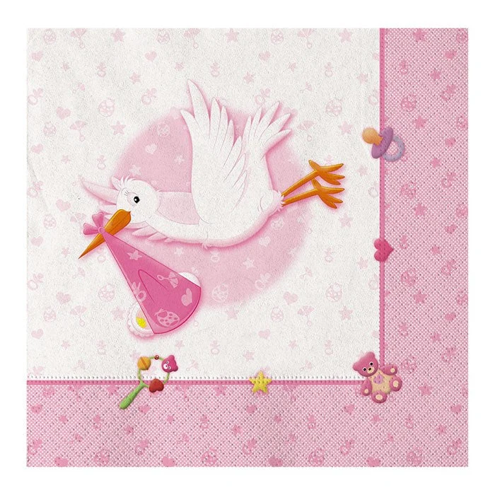 Big Party Tovaglioli Benvenuta 33 x 33 Cm Rosa 20 Pz