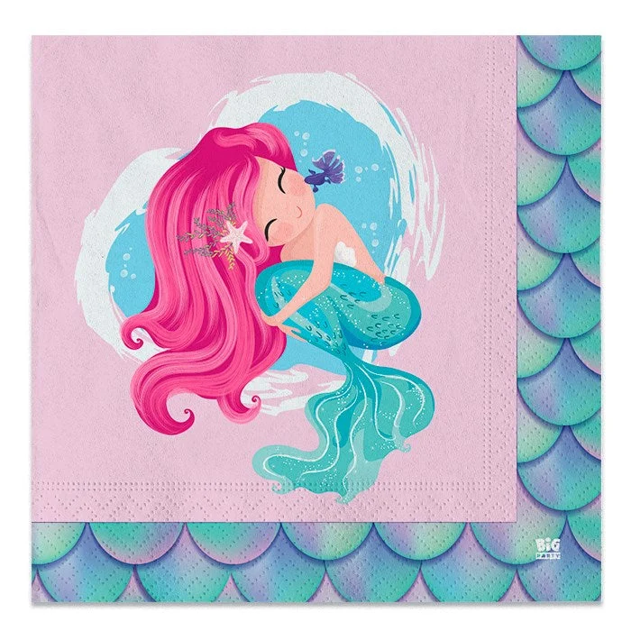Big Party Tovaglioli Sirena 33 x 33 Cm 20 Pz
