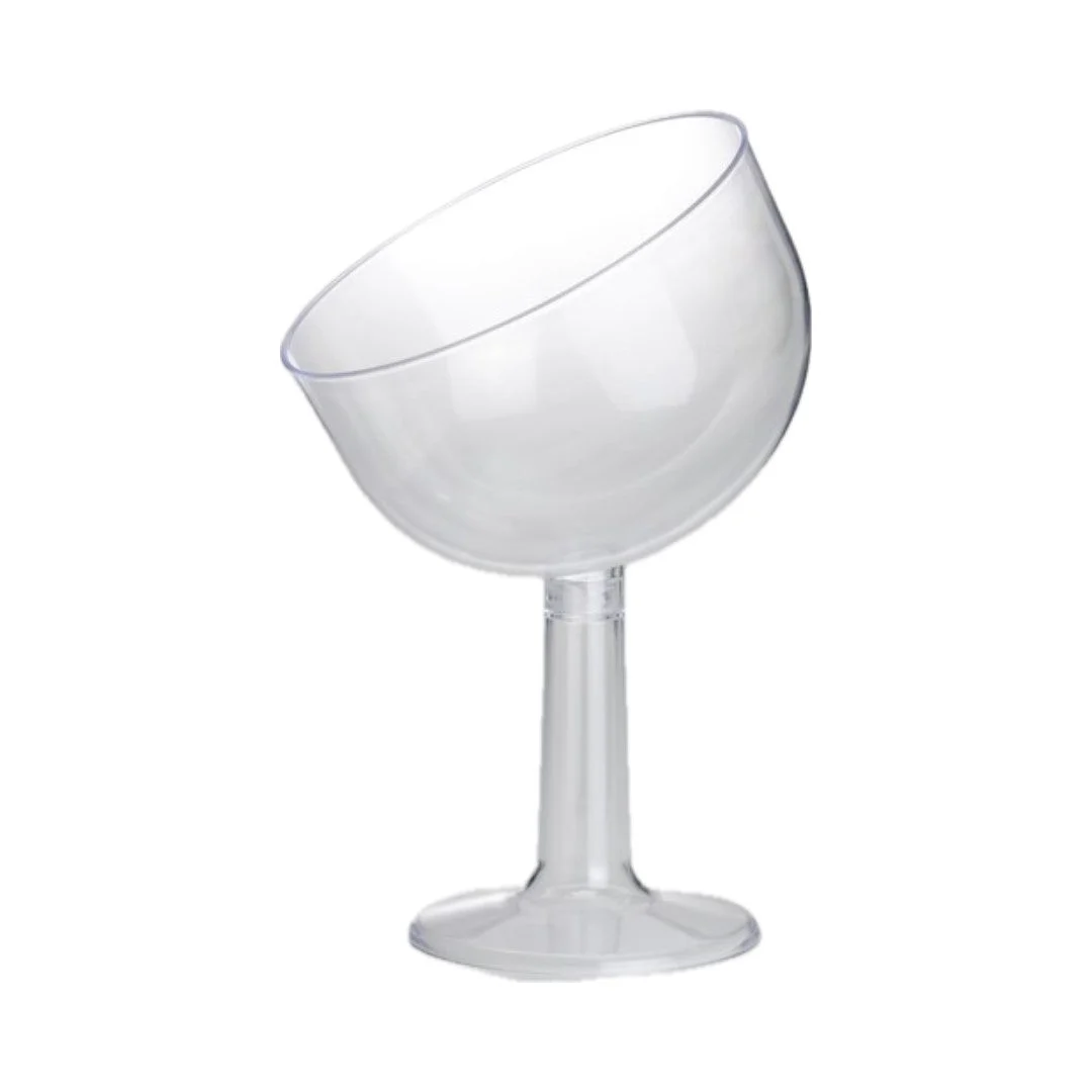 Bigiemme Coppa Plastica Inclinata Trasparente Gambo Lungo 16 x 26 Cm