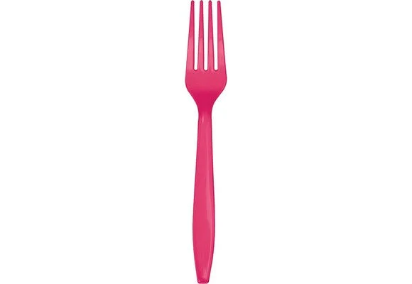 Bigiemme Forchetta Plastica H 18 Cm Fuxia Magenta 24 Pz