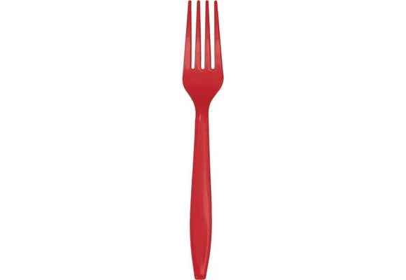 Bigiemme Forchetta Plastica H 18 Cm Rosso 24 Pz
