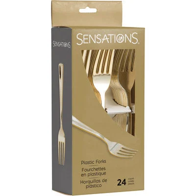 Bigiemme Forchette Plastica Metallizzate Oro H 19 Cm 24 Pz