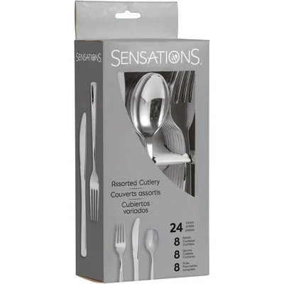 Bigiemme Posate Assortite Plastica Metallizzate Argento 24 Pz