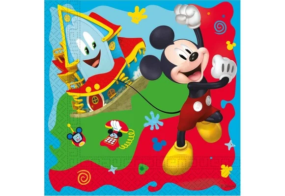 Bigiemme Tovagliolo Mickey Rock The House 33 x 33 Cm 20 Pz