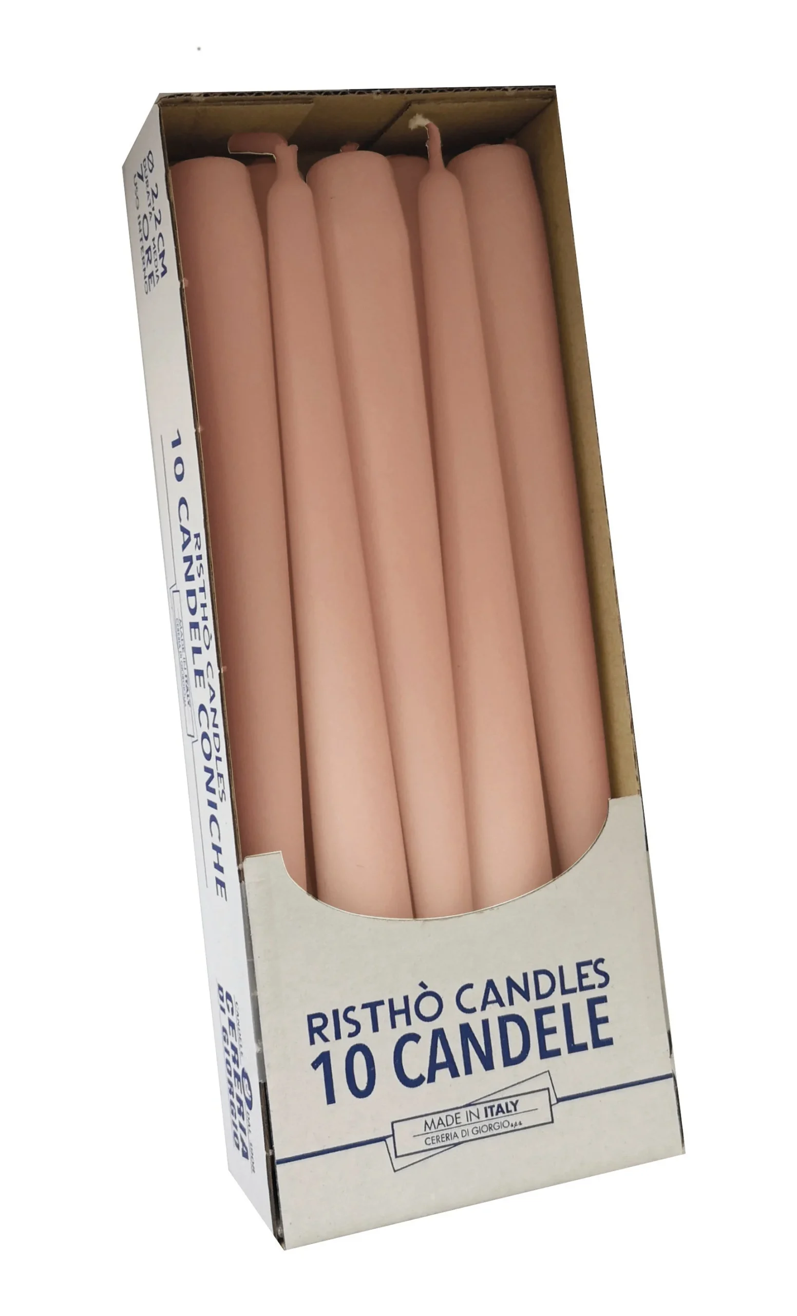 Cereria Di Giorgio Candele Coniche Ø 2,2 cm H. 25 cm (10 pz) - Cipria/peach