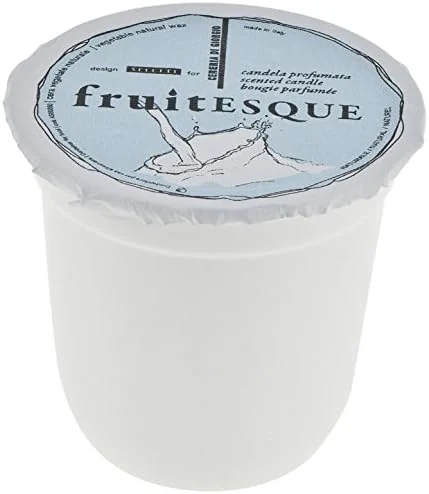 Cereria Di Giorgio Cereria di Giorgio Fruitesque Profumata in Vasetto Yogurt, Cera, Bianco, 7x7x7 cm