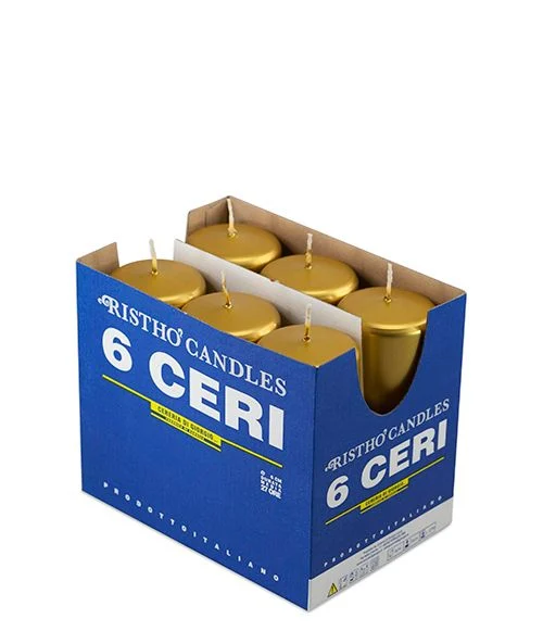 Cereria Di Giorgio Ceri Ø 6 cm h. 15 cm (6pz) - Oro
