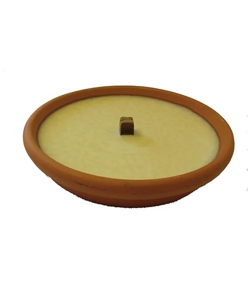 Cereria Di Giorgio Fiaccola Giardino Terracotta D 17,5 Cm Cera Avorio