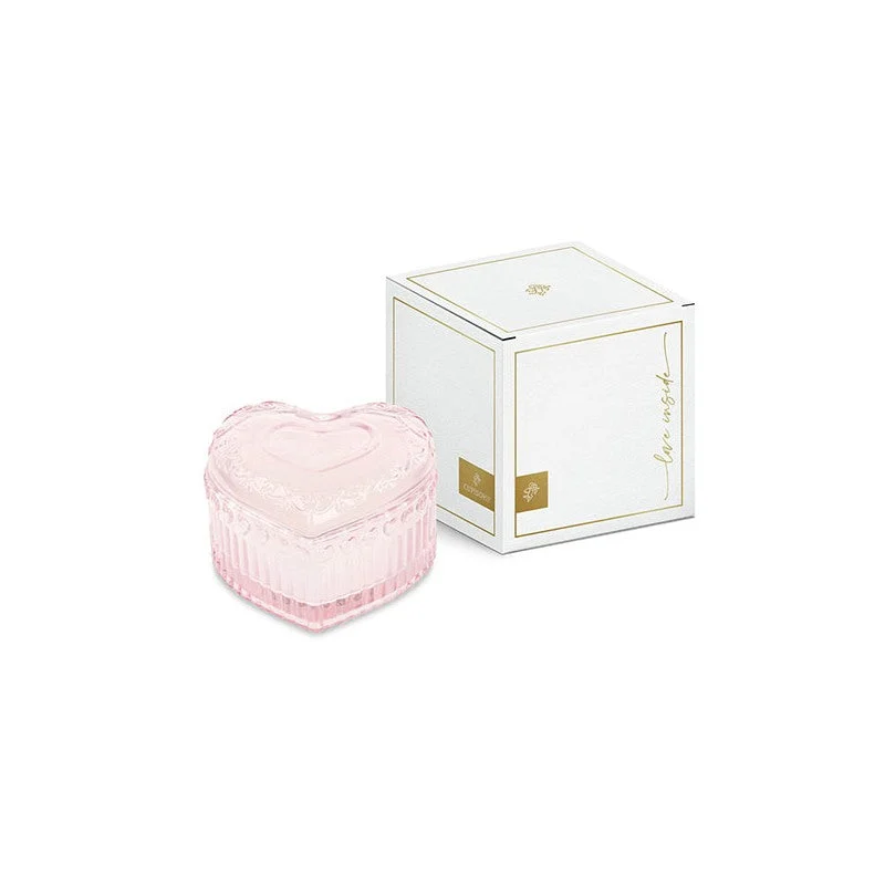 Cupido&Co. Candela Cuore Vetro Rosa Profumata con Scatola