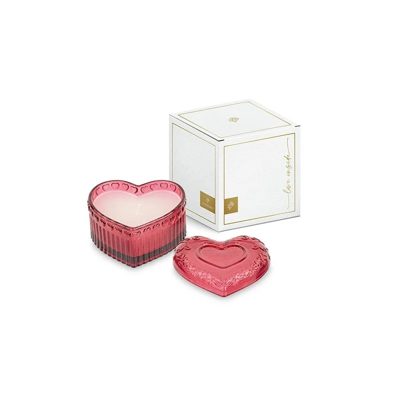 Cupido&Co. Candela Cuore Vetro Rosso Profumata con Scatola
