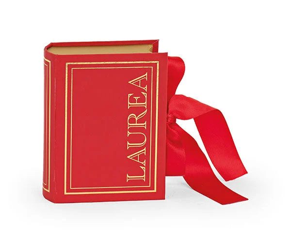 Cupido&Co. Scatola Libro Laurea 75 x 30 x H 95 Mm Rosso Oro