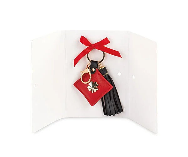 Cupido&Co. Portachiavi Ecopelle Laurea con Nappina Nera H 135 Mm Rosso