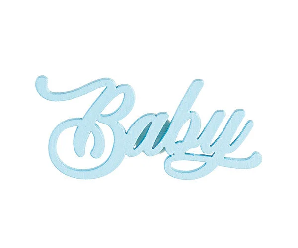 Cupido&Co. Scritta Baby Azzurra con Adesivo 55 x 26 Mm 12 Pz