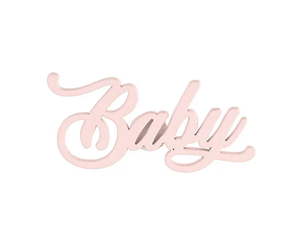 Cupido&Co. Scritta Baby Rosa con Adesivo 55 x 26 Mm 12 Pz