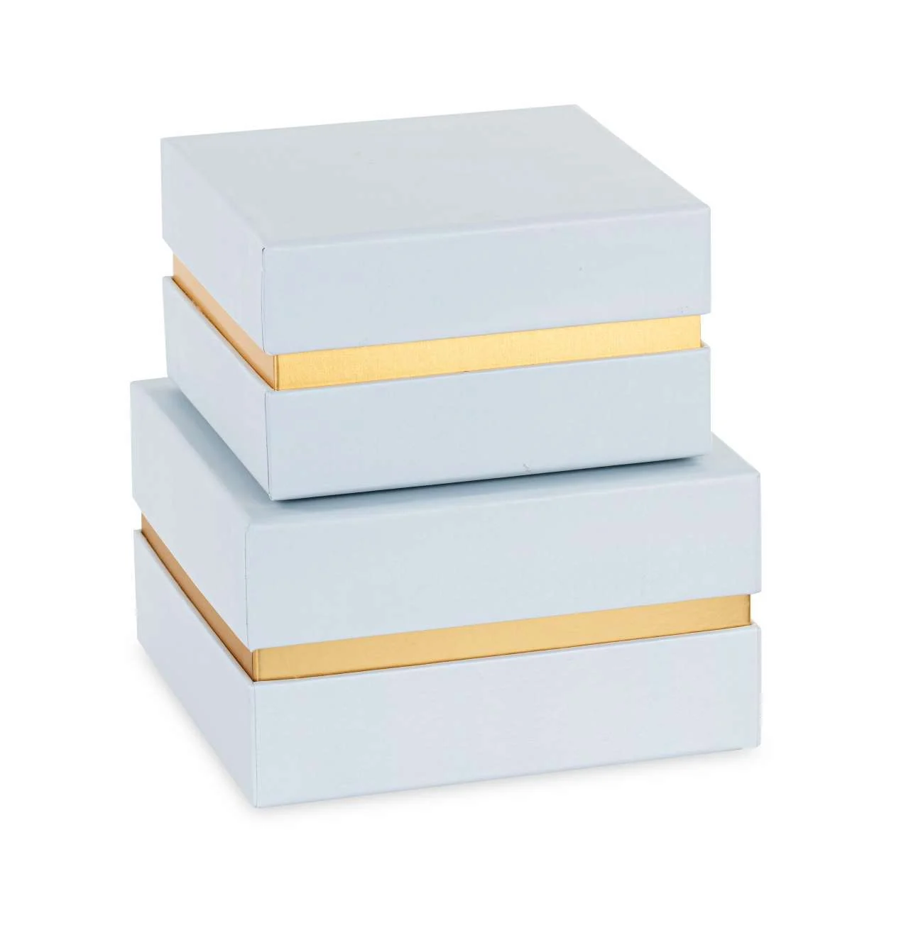 Cupido&Co. Set 2 Scatole Carta da Zucchero e Oro con Inserto 120 x 120 x 70/140 x 140 x 80 Mm