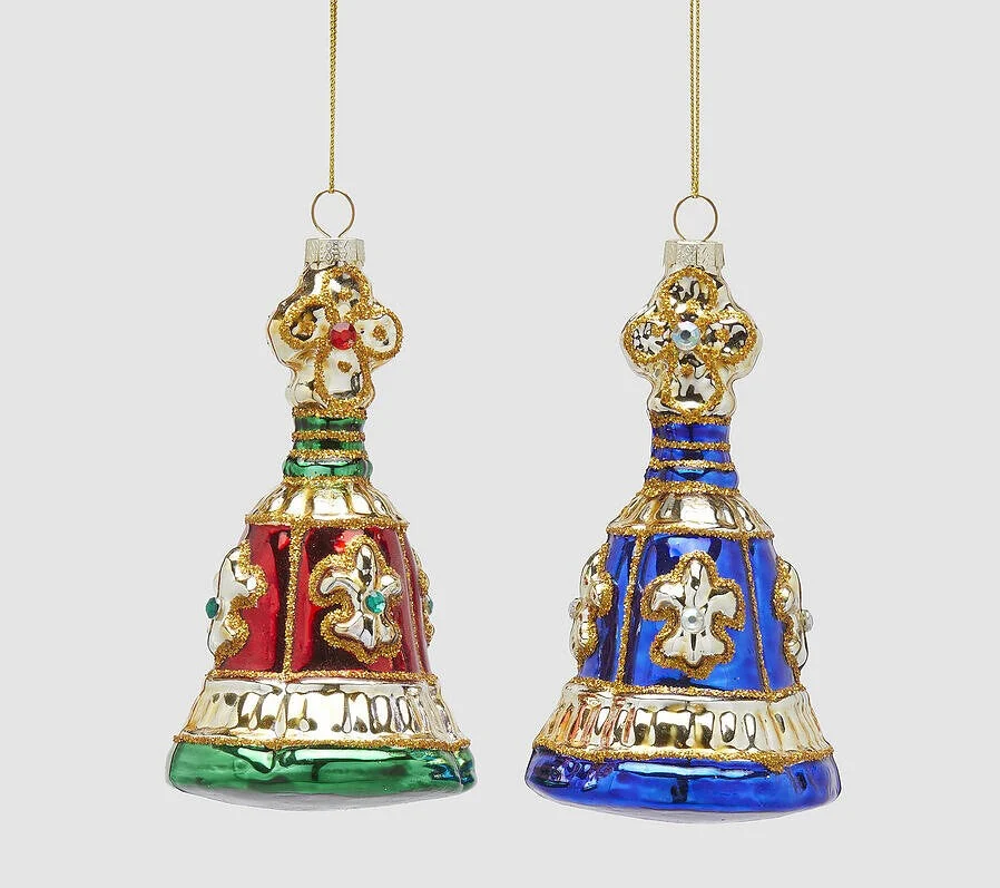 EDG Enzo De Gasperi Addobbo Natale Campana Croce H 12 Cm Multicolor 1 Pz