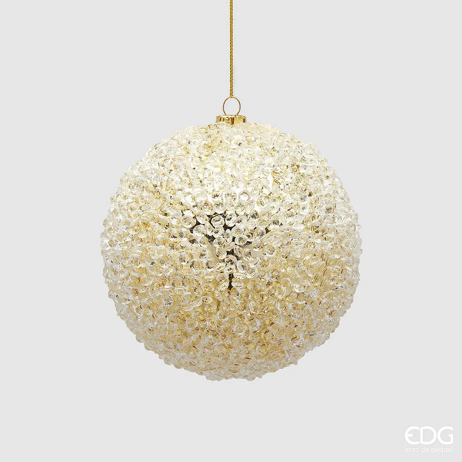 EDG Enzo De Gasperi Addobbo Natale Palla Diamond D 10,5 Cm Light Gold 1 Pz