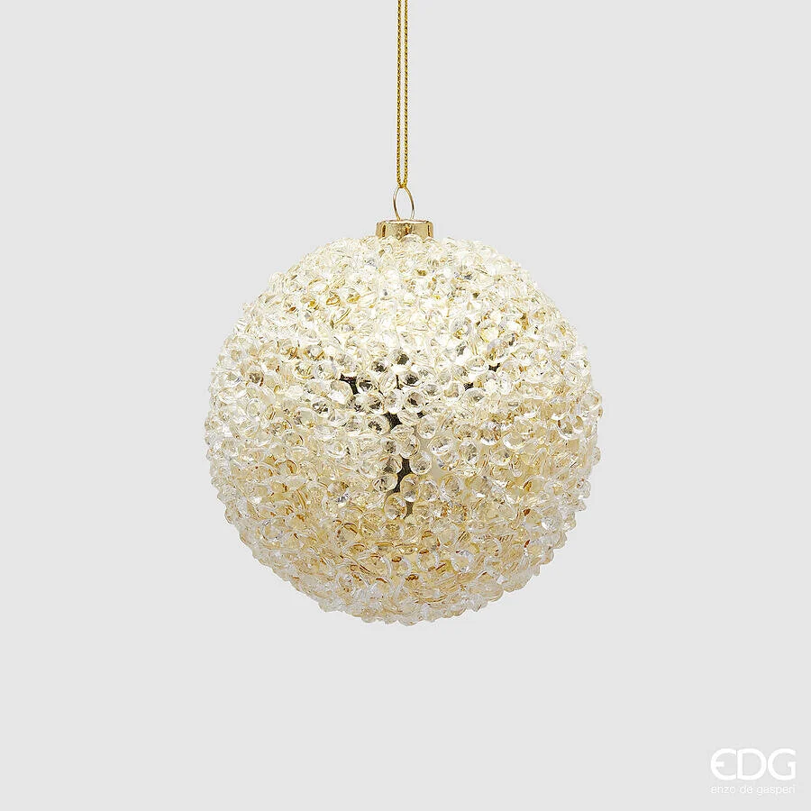 EDG Enzo De Gasperi Addobbo Natale Palla Diamond D 8,5 Cm Light Gold 1 Pz
