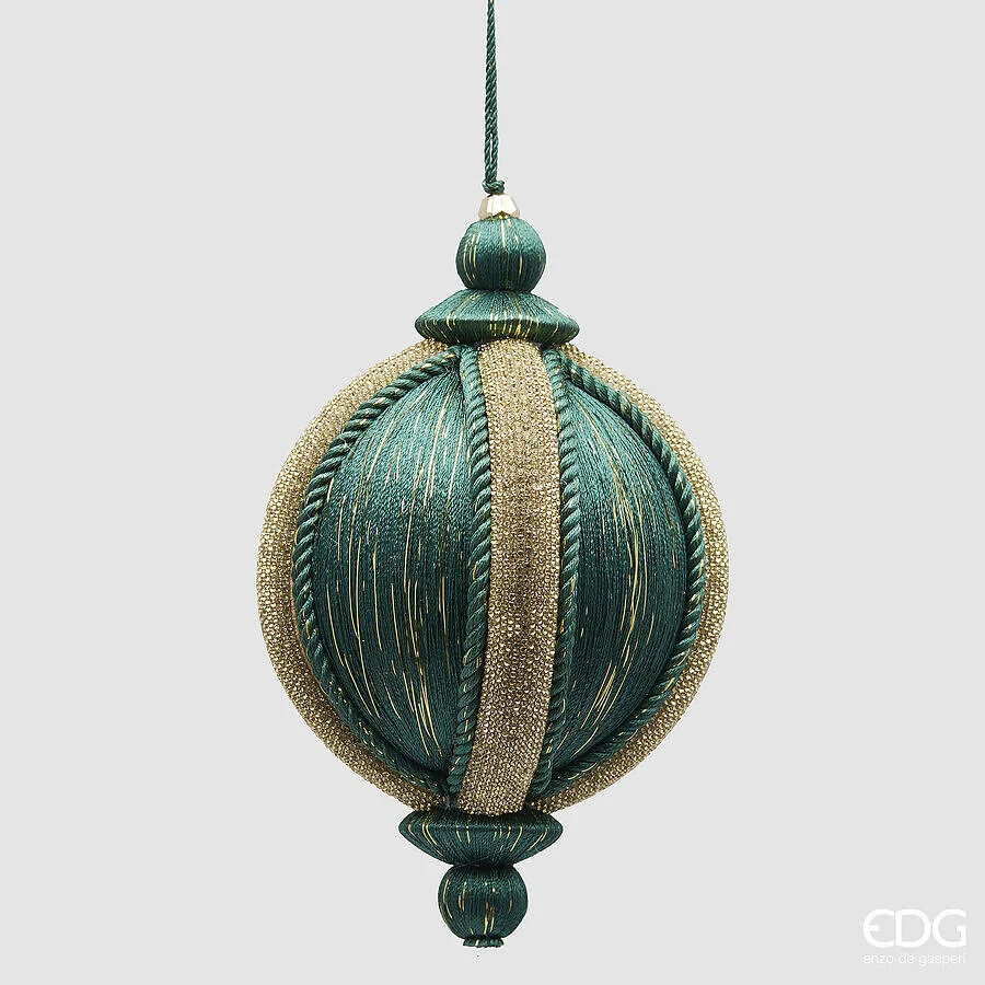 EDG Enzo De Gasperi Addobbo Natale Palla Jewel D 10 Cm H 16 Cm Green 1 Pz