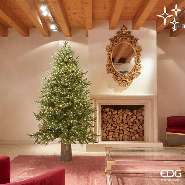 EDG Enzo De Gasperi Albero di Natale Pino Luxury H 210 Cm D 142 Cm con 4.000 Led Verde