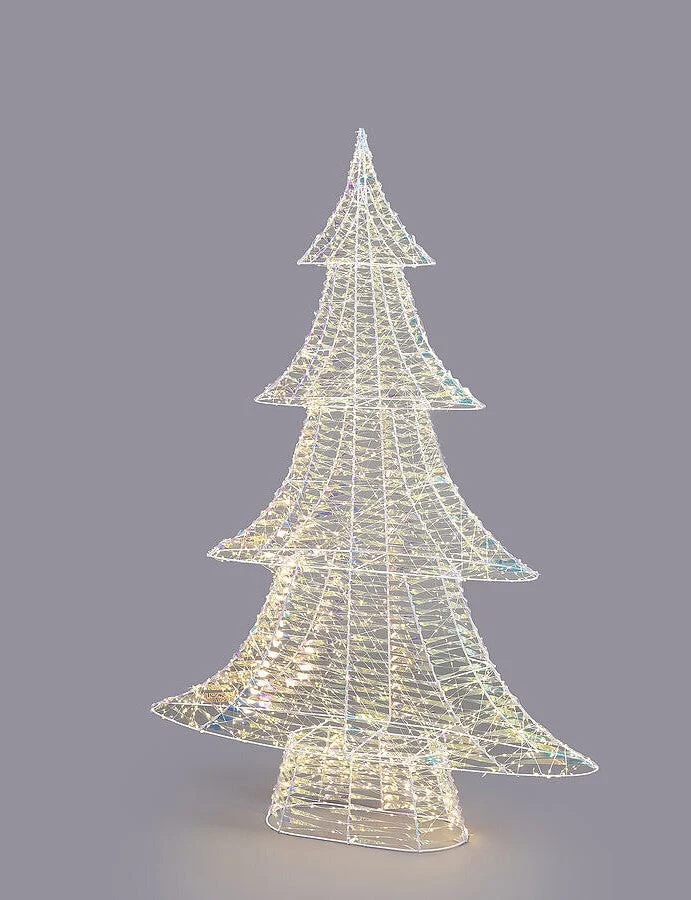 EDG Enzo De Gasperi Albero di Natale Led Stripes 1.800 MicroLed H 122 Cm L 82 Cm L 20 Cm Natural