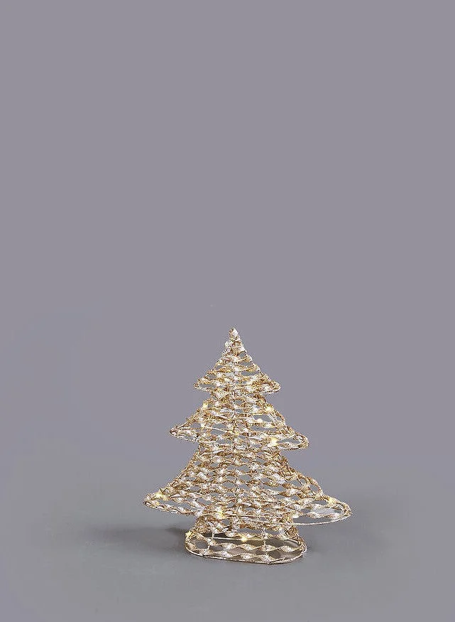 EDG Enzo De Gasperi Albero di Natale Led Stripes 20 Microled H 30 Cm L 30 Cm L 7,5 Cm Gold