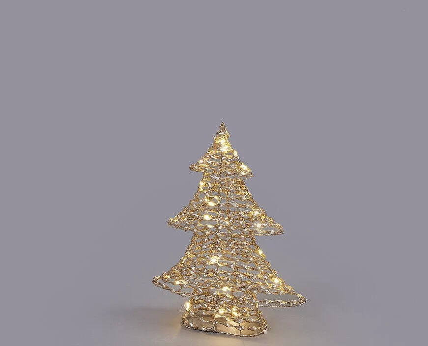 EDG Enzo De Gasperi Albero di Natale Led Stripes 30 Microled H 40 Cm L 34 Cm L 8,5 Cm Gold