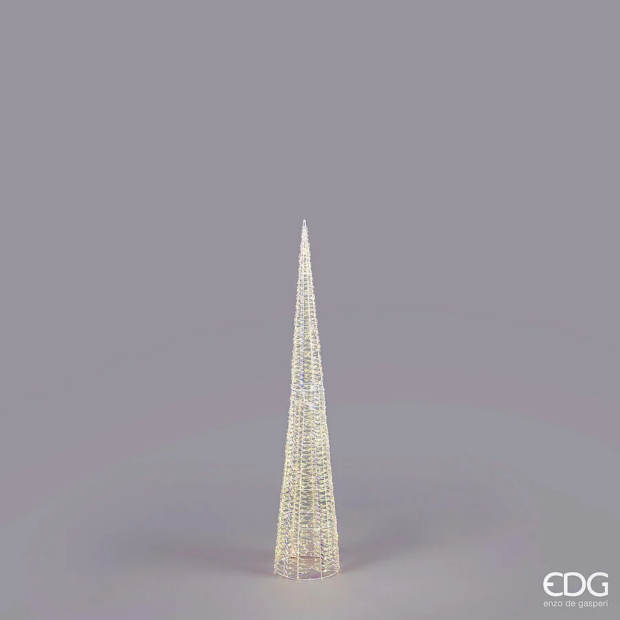 EDG Enzo De Gasperi Albero di Natale Led Stripes Cono 1440 MicroLed H 150 Cm D 28 Cm Natural