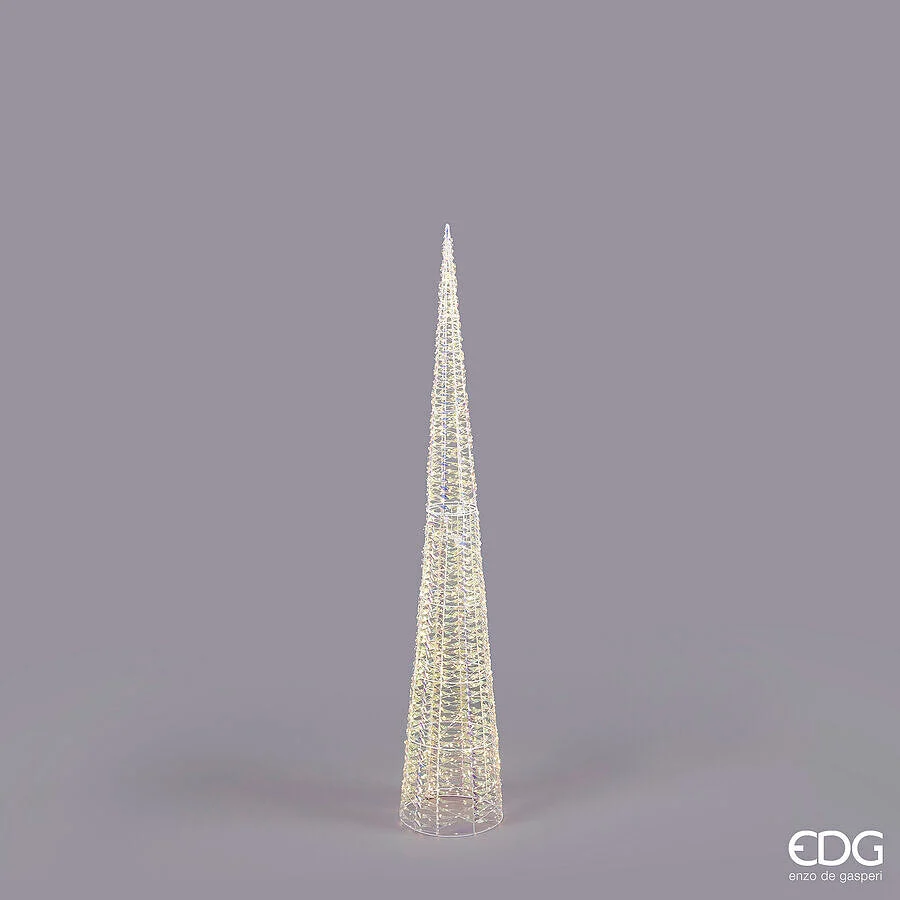 EDG Enzo De Gasperi Albero di Natale Led Stripes Cono 1800 MicroLed H 180 Cm D 34 Cm Natural