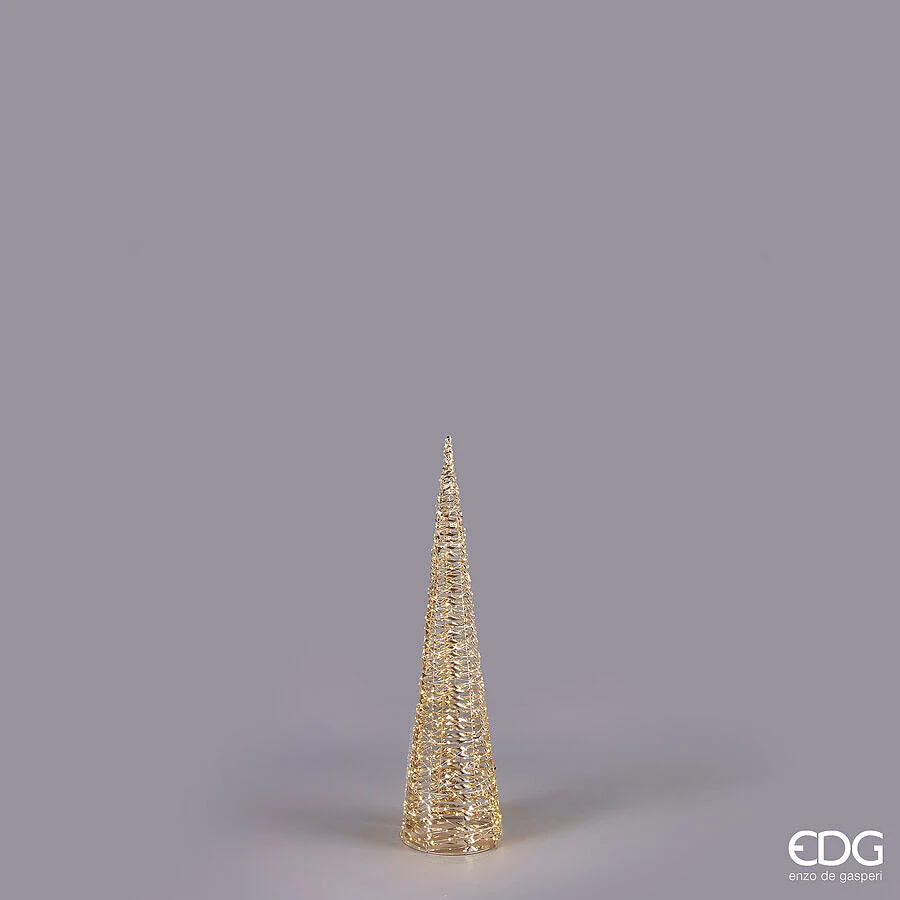 EDG Enzo De Gasperi Albero di Natale Led Stripes Cono 720 MicroLed H 120 Cm D 30 Cm Gold