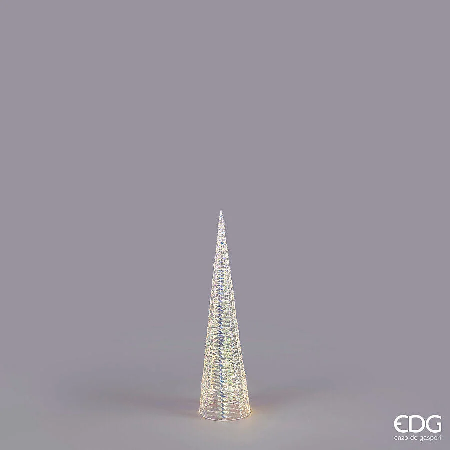 EDG Enzo De Gasperi Albero di Natale Led Stripes Cono 720 MicroLed H 120 Cm D 30 Cm Natural