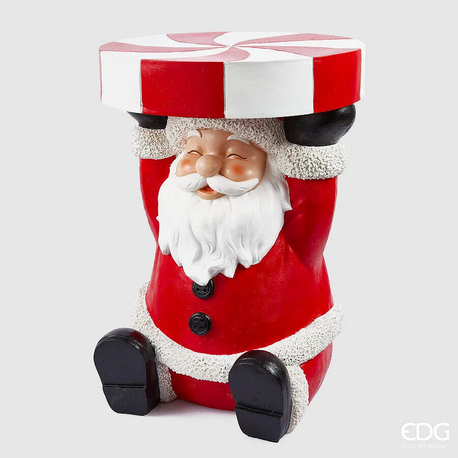 EDG Enzo De Gasperi Alzata di Natale Arredo Babbo Candy H 54 Cm D 38,5 Cm White Red