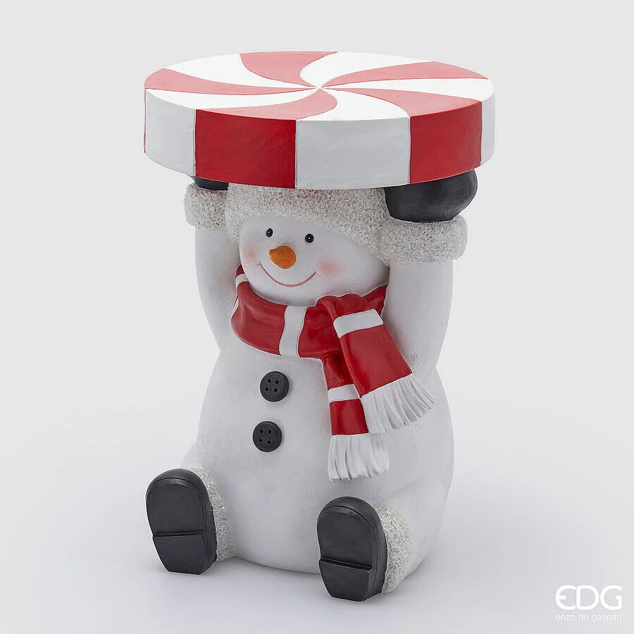 EDG Enzo De Gasperi Alzata di Natale Arredo Uomoneve Candy H 54 Cm D 38,5 Cm White Red