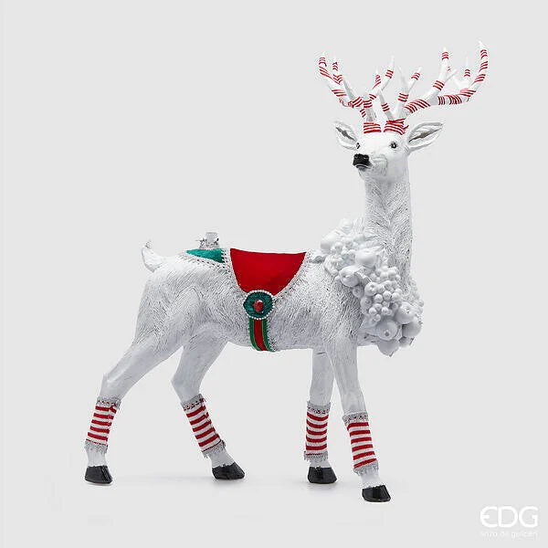 EDG Enzo De Gasperi Base per Albero Natale Cervo per Pino H 102 Cm L 81 Cm P 38 Cm Bianco