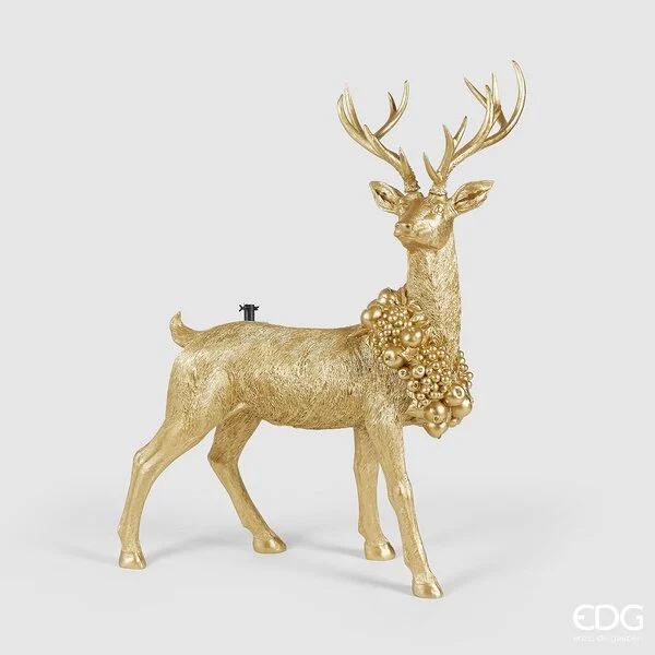 EDG Enzo De Gasperi Base per Albero Natale Cervo per Pino H 102 Cm L 81 Cm P 38 Cm Oro