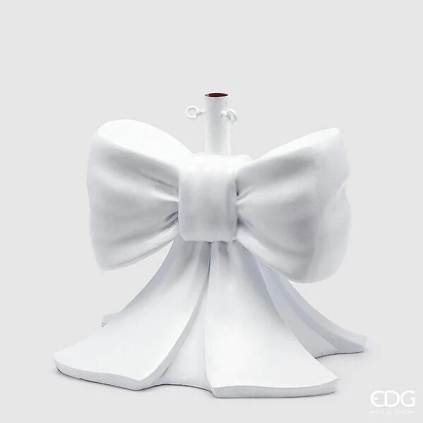 EDG Enzo De Gasperi Base per Albero Natale Pino Fiocco H 45 Cm L 43 Cm L 43 Cm Bianco