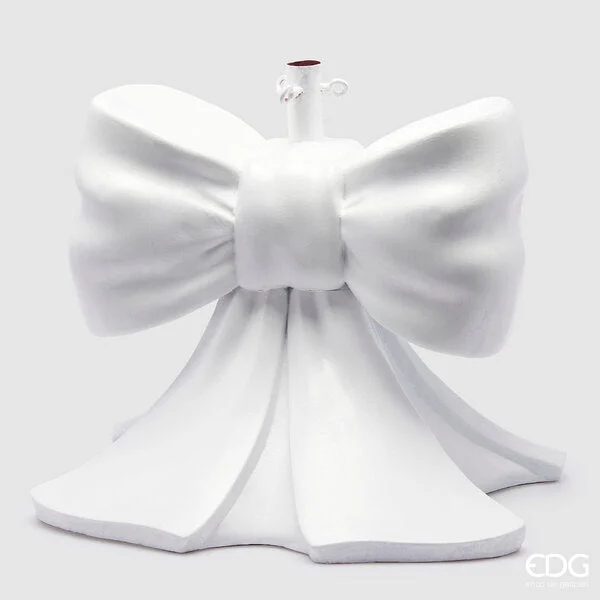 EDG Enzo De Gasperi Base per Albero Natale Pino Fiocco H 57 Cm L 50 Cm L 50 Cm Bianco