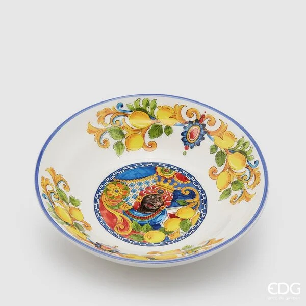 EDG Enzo De Gasperi Caltagirone Piatto Fondo H 5 Cm D 23 Cm