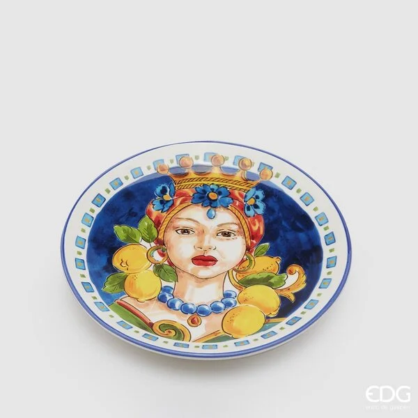 EDG Enzo De Gasperi Caltagirone Piatto Frutta D 21,5 Cm H 2 Cm
