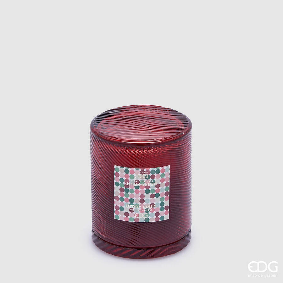 EDG Enzo De Gasperi Candela con Coperchio H 11 Cm D 9  Cm Berry Fruit