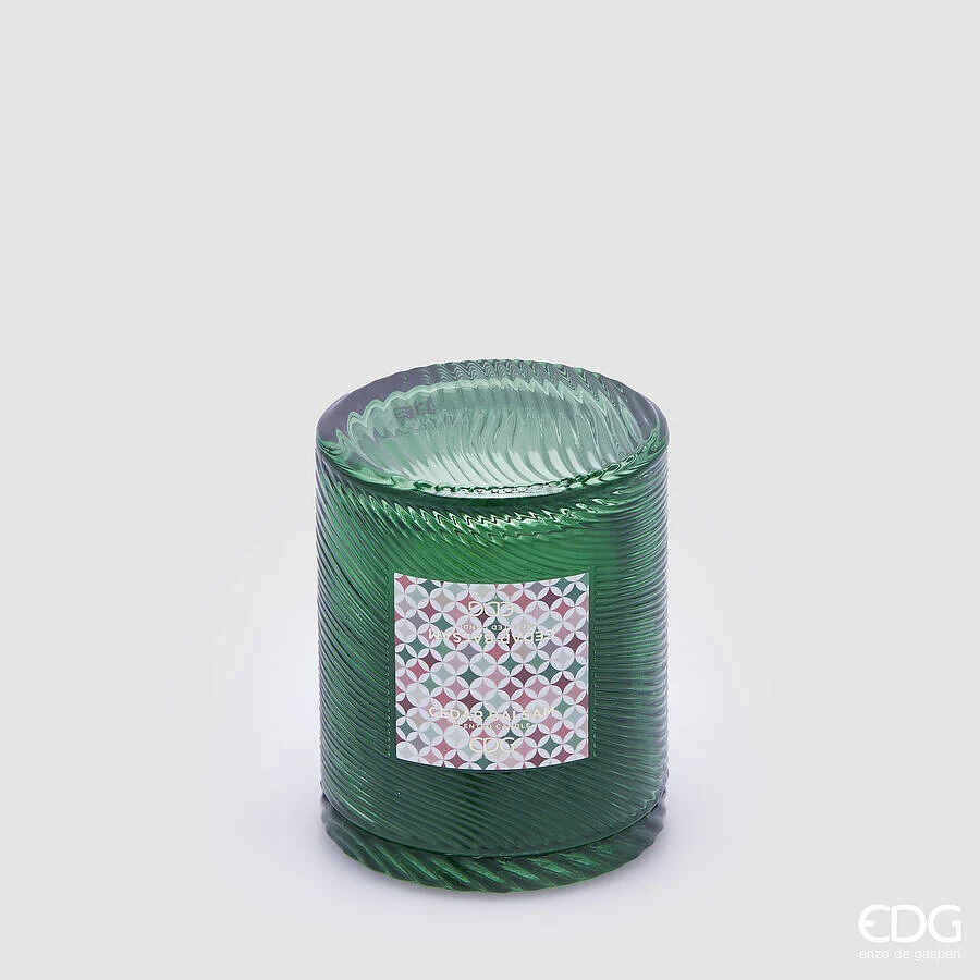 EDG Enzo De Gasperi Candela con Coperchio H 11 Cm D 9  Cm Cedar