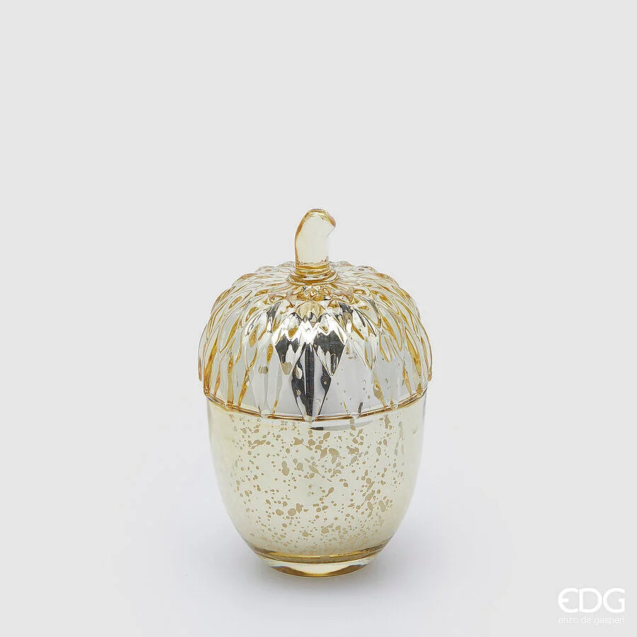 EDG Enzo De Gasperi Candela Ghianda con Profumo H 11,5 Cm D 7,5 Cm  Amber