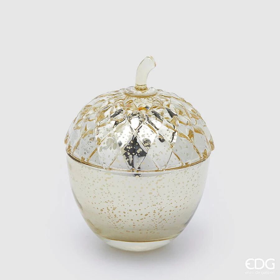 EDG Enzo De Gasperi Candela Ghianda con Profumo H 15 Cm D 11 Cm  Amber
