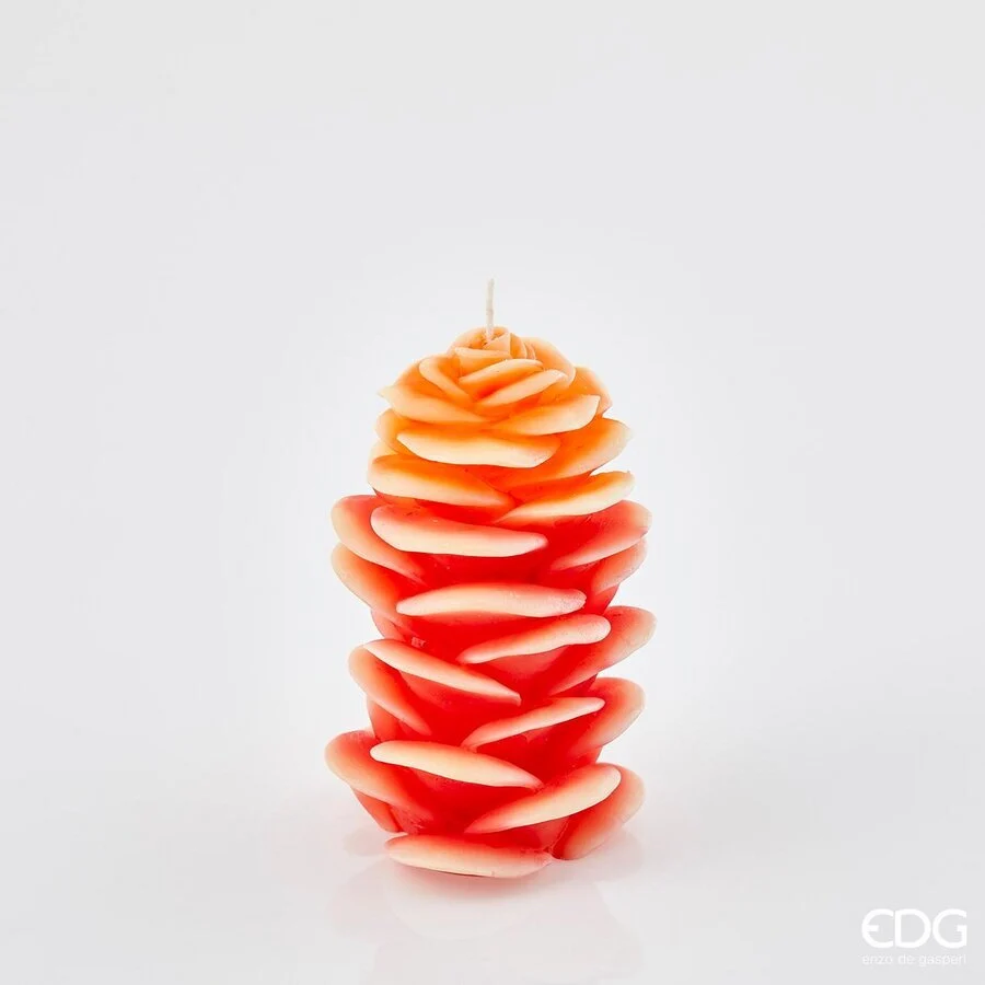 EDG Enzo De Gasperi Candela Ginger H 16 Cm D 10 Cm Rosso Arancione