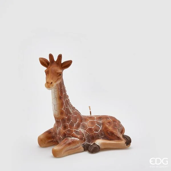 EDG Enzo De Gasperi Candela Giraffa H 16 Cm Marrone e Bianco