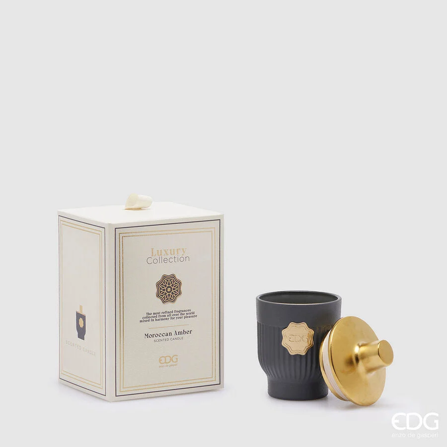 EDG Enzo De Gasperi Candela Luxury H 12 Cm D 7,5 Cm Moroccan Amber