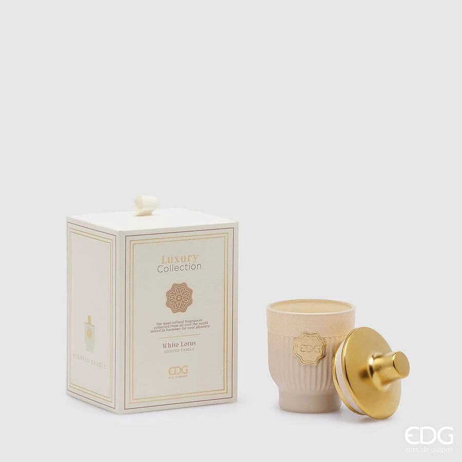 EDG Enzo De Gasperi Candela Luxury H 12 Cm D 7,5 Cm White Lotus